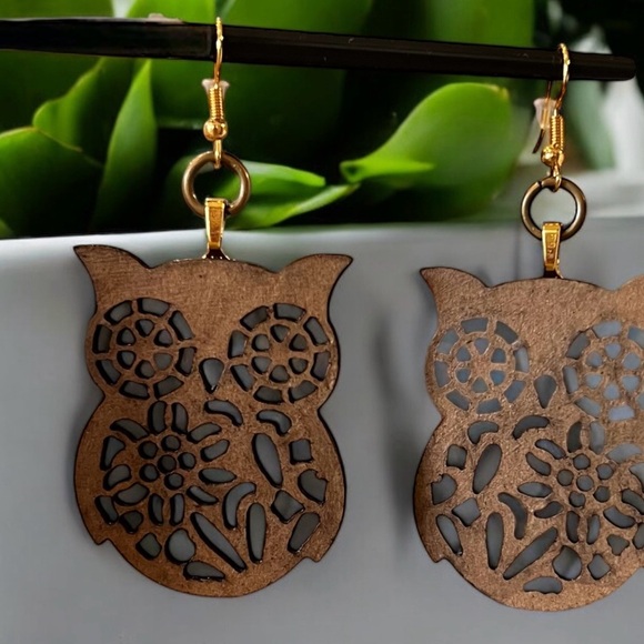 Owl earrings. Super light. Bohemian. Hippie style. 70’s style Vintage feel - Picture 9 of 11